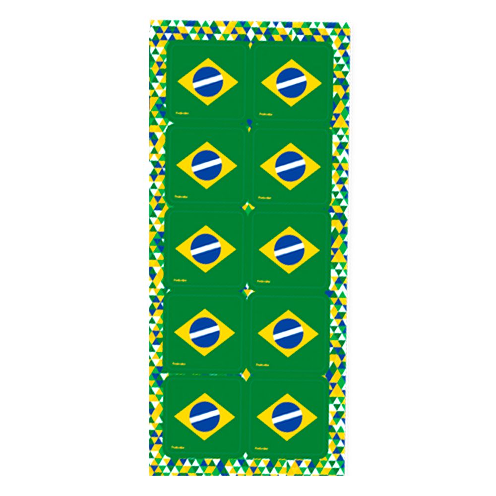 Adesivo Quadrado Festcolor Bandeira do Brasil c30-2-
